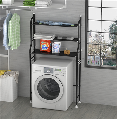 Estante de almacenamiento de baño negro